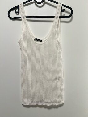 Zara White Ribbed Tank